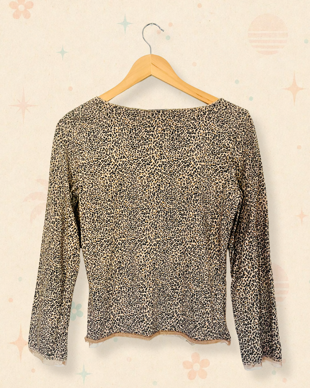 Y2K Mob Wife Leopard Print Embellished top (M)