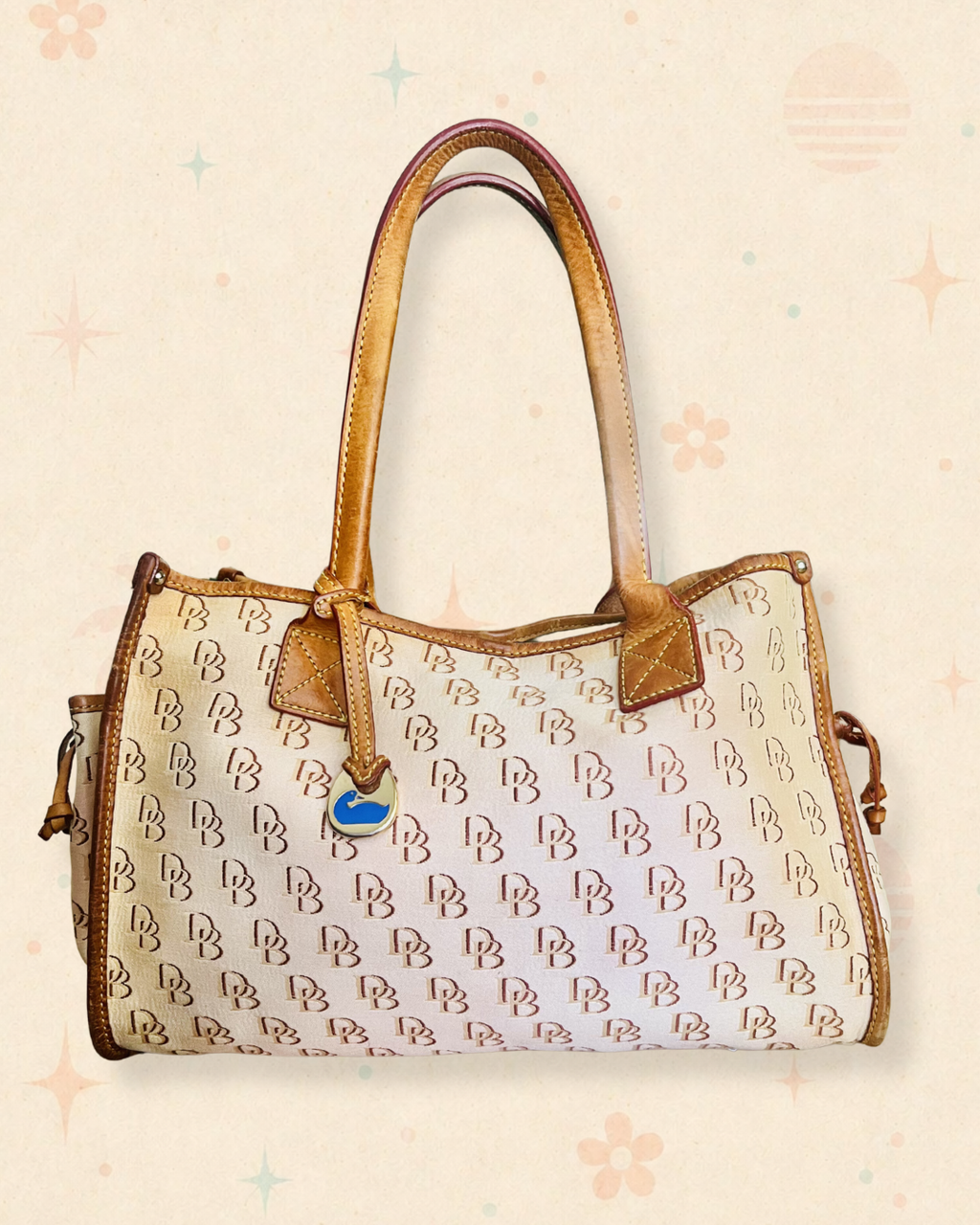 2000s Dooney & Bourke Monogram Canvas Shoulder Tote