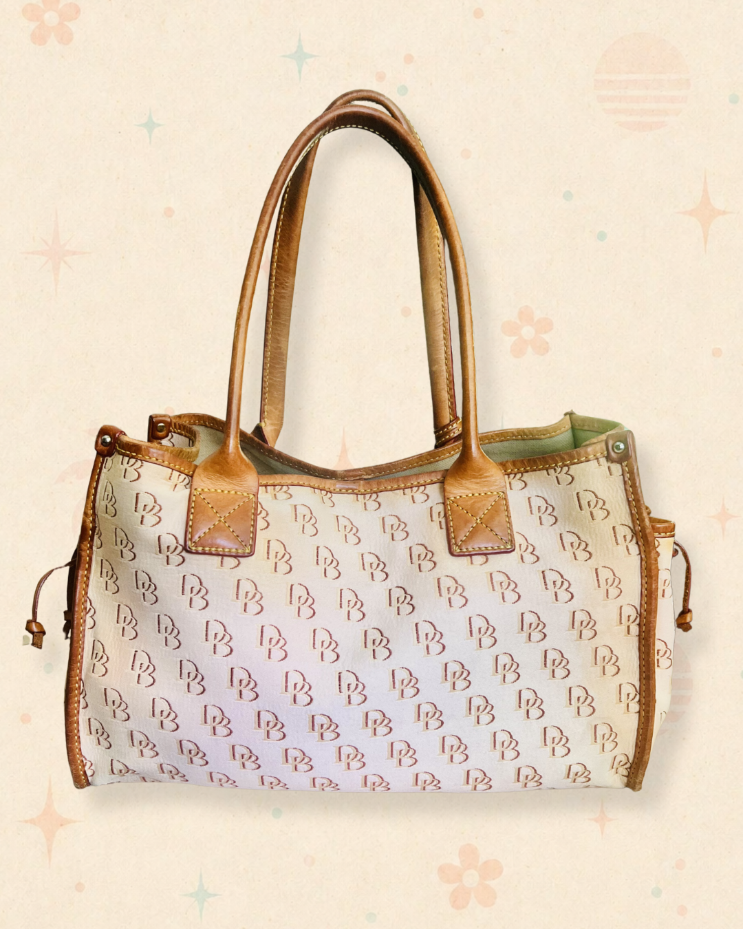 2000s Dooney & Bourke Monogram Canvas Shoulder Tote