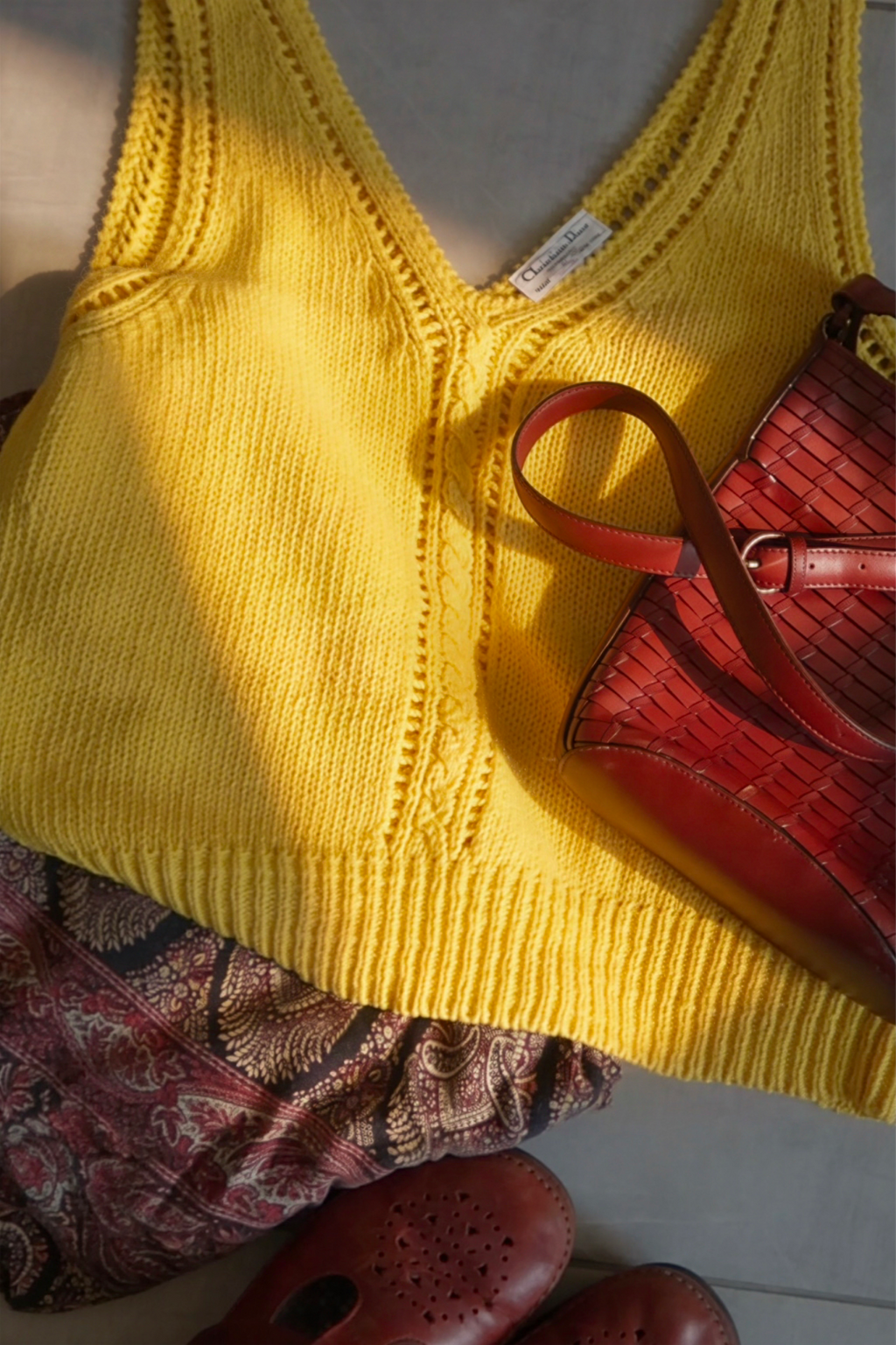 90s Fossil Woven Leather Crossbody Bag – Vintage Structured Purse