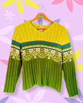 Lime Green Knit Sweater | M