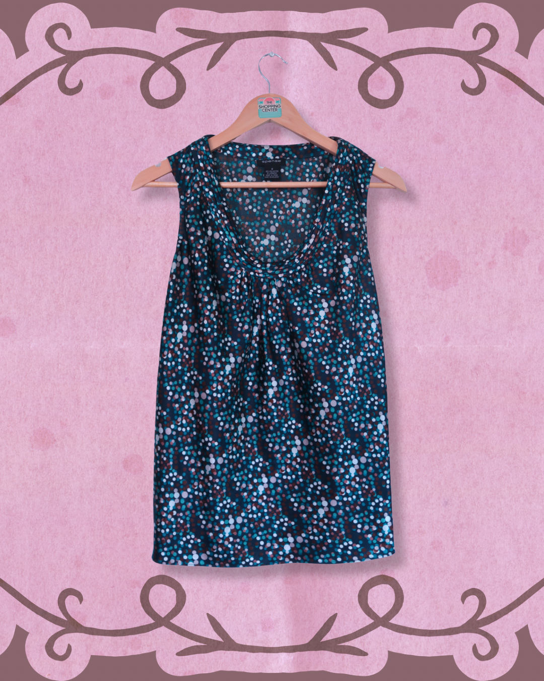 Blue Polka Dot Going-Out Top | S