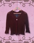 Brown Crochet Cardigan | S