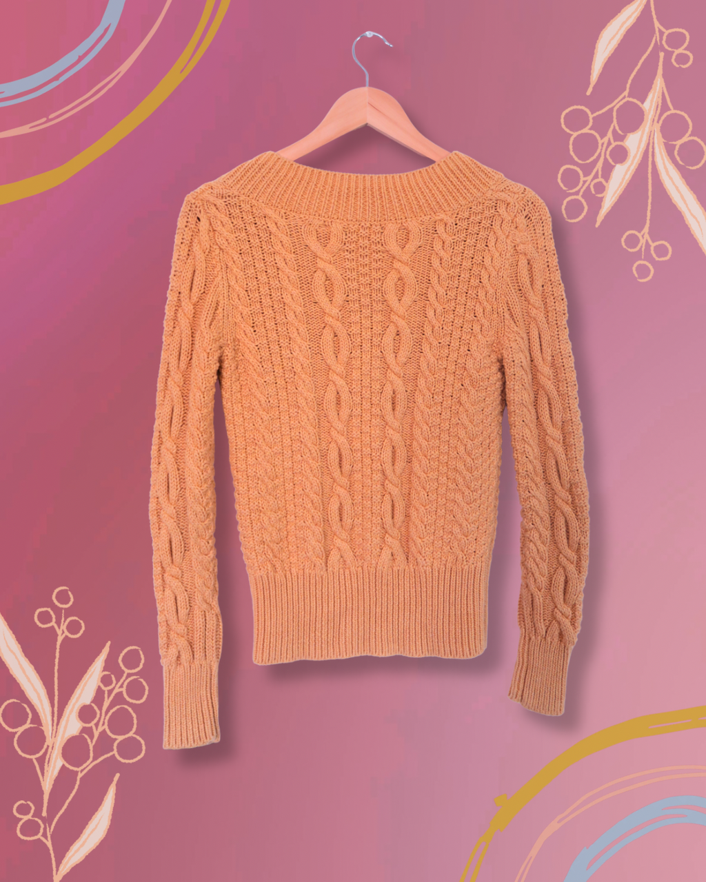 Yellow Cable Knit Sweater | XS/S