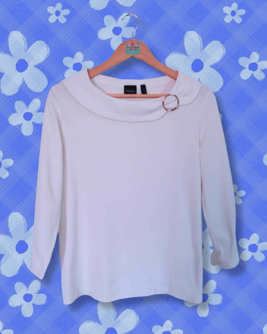 Ivory Ring-Detail Long Sleeve 
| Size M