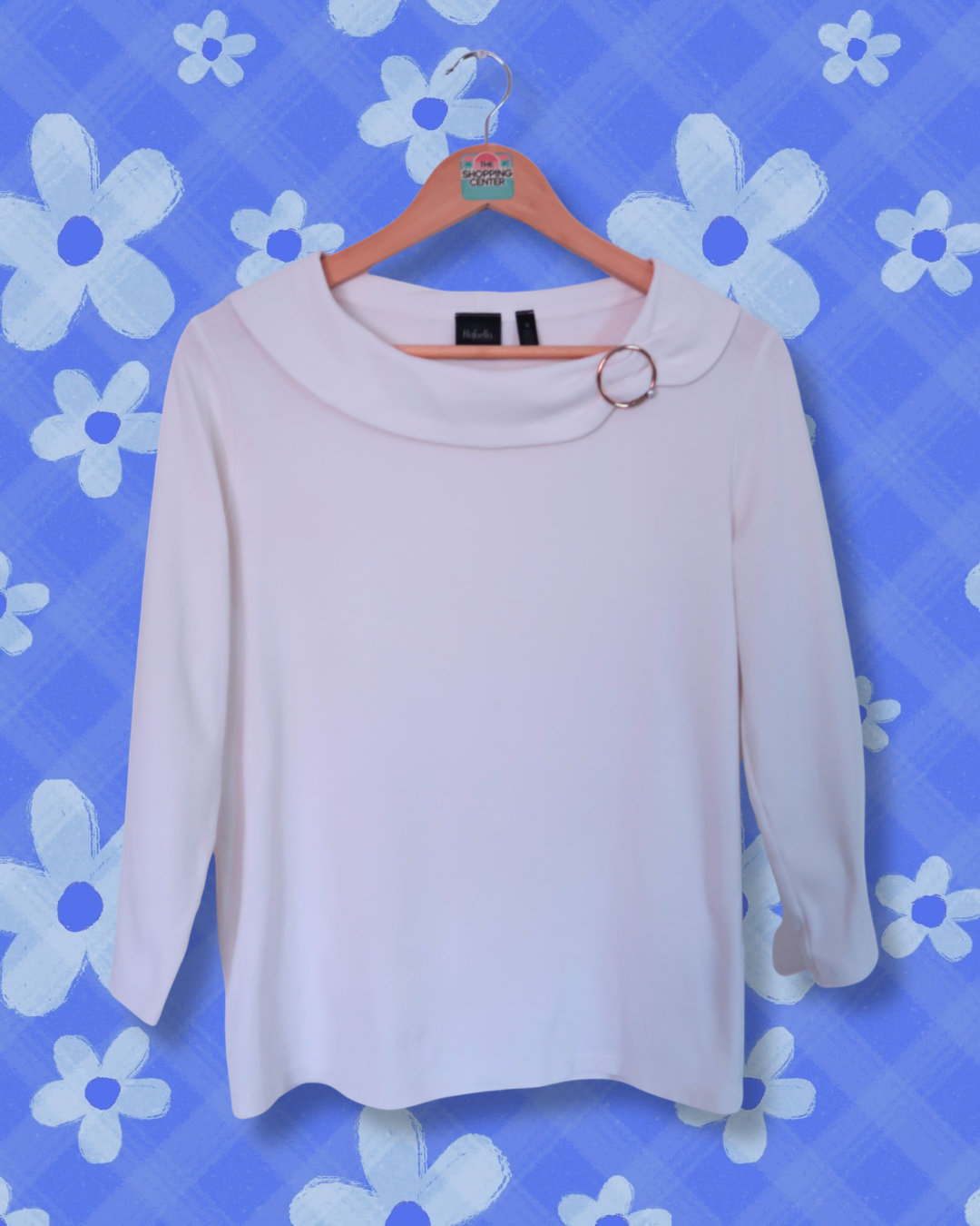 Ivory Ring-Detail Long Sleeve 
| Size M