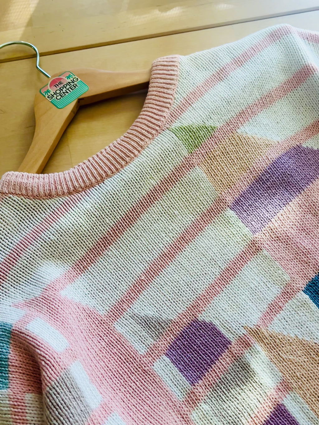 Geometric Striped Knit Sweater | M